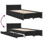 vidaXL Cama con cajones madera de ingeniería negro 90x190 cm vidaXL Cama con cajones madera de ingeniería negro 90x190 cm