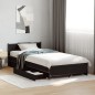vidaXL Cama con cajones madera de ingeniería negro 100x200 cm vidaXL Cama con cajones madera de ingeniería negro 100x200 cm