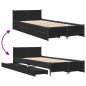 vidaXL Cama con cajones madera de ingeniería negro 100x200 cm vidaXL Cama con cajones madera de ingeniería negro 100x200 cm
