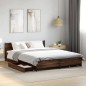 vidaXL Cama con cajones madera de ingeniería marrón roble 140x200 cm