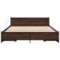 vidaXL Cama con cajones madera de ingeniería marrón roble 140x200 cm