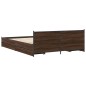 vidaXL Cama con cajones madera de ingeniería marrón roble 140x200 cm