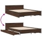 vidaXL Cama con cajones madera de ingeniería marrón roble 140x200 cm