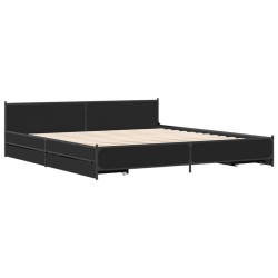 vidaXL Estructura cama con cajones madera ingeniería negra 180x200 cm