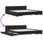 vidaXL Estructura cama con cajones madera ingeniería negra 180x200 cm vidaXL Estructura cama con cajones madera ingeniería negra 180x200 cm