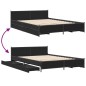 vidaXL Estructura cama con cajones madera ingeniería negra 160x200 cm vidaXL Estructura cama con cajones madera ingeniería negra 160x200 cm