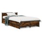 vidaXL Cama con cajones madera de ingeniería roble ahumado 75x190 cm vidaXL Cama con cajones madera de ingeniería roble ahumado 75x190 cm