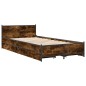 vidaXL Cama con cajones madera de ingeniería roble ahumado 75x190 cm vidaXL Cama con cajones madera de ingeniería roble ahumado 75x190 cm