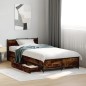 vidaXL Cama con cajones madera de ingeniería roble ahumado 75x190 cm vidaXL Cama con cajones madera de ingeniería roble ahumado 75x190 cm