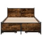 vidaXL Cama con cajones madera de ingeniería roble ahumado 75x190 cm vidaXL Cama con cajones madera de ingeniería roble ahumado 75x190 cm