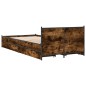 vidaXL Cama con cajones madera de ingeniería roble ahumado 75x190 cm vidaXL Cama con cajones madera de ingeniería roble ahumado 75x190 cm