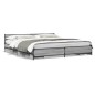 vidaXL Cama con cajones madera ingeniería gris Sonoma 180x200 cm vidaXL Cama con cajones madera ingeniería gris Sonoma 180x200 cm