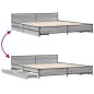 vidaXL Cama con cajones madera ingeniería gris Sonoma 180x200 cm vidaXL Cama con cajones madera ingeniería gris Sonoma 180x200 cm
