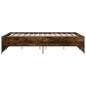 vidaXL Estructura cama madera ingeniería metal roble ahumado 140x190cm vidaXL Estructura cama madera ingeniería metal roble ahumado 140x190cm