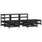 vidaXL Juego muebles de jardín 6 piezas madera maciza pino negro vidaXL Juego muebles de jardín 6 piezas madera maciza pino negro
