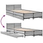 vidaXL Cama con cajones madera de ingeniería gris Sonoma 90x190 cm vidaXL Cama con cajones madera de ingeniería gris Sonoma 90x190 cm