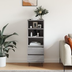 vidaXL Aparador alto madera contrachapada gris Sonoma 40x36x110 cm