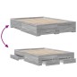 vidaXL Cama con cajones madera ingeniería gris Sonoma 140x190 cm vidaXL Cama con cajones madera ingeniería gris Sonoma 140x190 cm