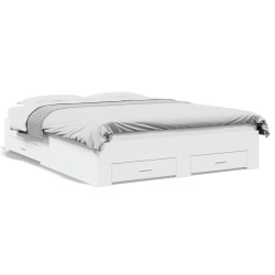 vidaXL Estructura cama con cajones madera ingeniería blanca 160x200 cm