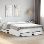 vidaXL Estructura cama con cajones madera ingeniería blanca 160x200 cm vidaXL Estructura cama con cajones madera ingeniería blanca 160x200 cm