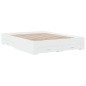 vidaXL Estructura cama con cajones madera ingeniería blanca 160x200 cm vidaXL Estructura cama con cajones madera ingeniería blanca 160x200 cm
