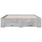 vidaXL Cama con cajones madera ingeniería gris hormigón 140x190 cm