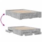 vidaXL Cama con cajones madera ingeniería gris hormigón 140x190 cm