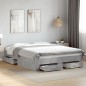 vidaXL Cama con cajones madera ingeniería gris hormigón 140x200 cm vidaXL Cama con cajones madera ingeniería gris hormigón 140x200 cm