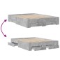 vidaXL Cama con cajones madera ingeniería gris hormigón 140x200 cm vidaXL Cama con cajones madera ingeniería gris hormigón 140x200 cm