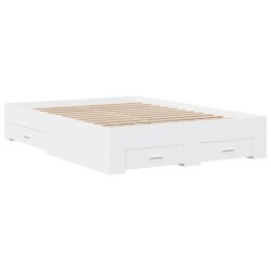 vidaXL Cama con cajones madera de ingeniería blanco 120x200 cm