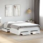 vidaXL Cama con cajones madera de ingeniería blanco 120x200 cm