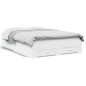 vidaXL Cama con cajones madera de ingeniería blanca 140x190 cm vidaXL Cama con cajones madera de ingeniería blanca 140x190 cm
