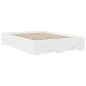 vidaXL Cama con cajones madera de ingeniería blanca 140x190 cm vidaXL Cama con cajones madera de ingeniería blanca 140x190 cm