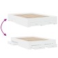 vidaXL Cama con cajones madera de ingeniería blanca 140x190 cm vidaXL Cama con cajones madera de ingeniería blanca 140x190 cm