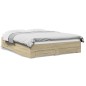 vidaXL Cama con cajones madera ingeniería roble Sonoma 160x200 cm vidaXL Cama con cajones madera ingeniería roble Sonoma 160x200 cm