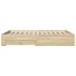 vidaXL Cama con cajones madera ingeniería roble Sonoma 160x200 cm vidaXL Cama con cajones madera ingeniería roble Sonoma 160x200 cm