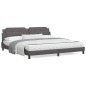 vidaXL Estructura de cama con cabecero cuero sintético gris 200x200 cm vidaXL Estructura de cama con cabecero cuero sintético gris 200x200 cm