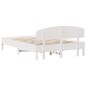 vidaXL Estructura de cama con cabecero madera pino blanco 120x200 cm