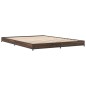 vidaXL Estructura cama madera ingeniería metal marrón roble 140x190 cm