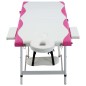 vidaXL Camilla de masaje plegable 3 zonas aluminio blanco y rosa vidaXL Camilla de masaje plegable 3 zonas aluminio blanco y rosa