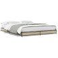 vidaXL Estructura cama madera ingeniería metal roble Sonoma 140x190 cm vidaXL Estructura cama madera ingeniería metal roble Sonoma 140x190 cm