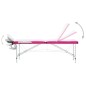 vidaXL Camilla de masaje plegable 3 zonas aluminio blanco y rosa vidaXL Camilla de masaje plegable 3 zonas aluminio blanco y rosa