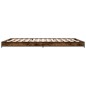 vidaXL Estructura cama madera ingeniería metal roble ahumado 140x200cm vidaXL Estructura cama madera ingeniería metal roble ahumado 140x200cm