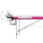 vidaXL Camilla de masaje plegable 3 zonas aluminio blanco y rosa vidaXL Camilla de masaje plegable 3 zonas aluminio blanco y rosa