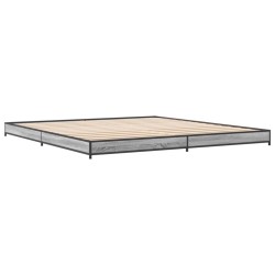 vidaXL Estructura cama madera ingeniería metal gris Sonoma 180x200 cm