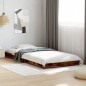 vidaXL Estructura cama madera ingeniería metal roble humo 75x190 cm vidaXL Estructura cama madera ingeniería metal roble humo 75x190 cm