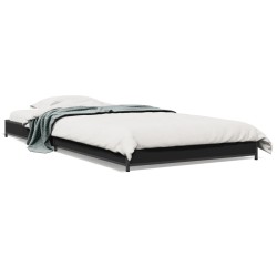 vidaXL Estructura de cama madera de ingeniería y metal negro 90x200 cm