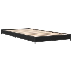 vidaXL Estructura de cama madera de ingeniería y metal negro 90x200 cm