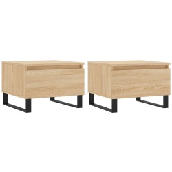 vidaXL Mesas de centro 2 uds madera ingeniería roble Sonoma 50x46x35cm