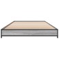 vidaXL Estructura cama madera ingeniería metal gris Sonoma 100x200 cm vidaXL Estructura cama madera ingeniería metal gris Sonoma 100x200 cm